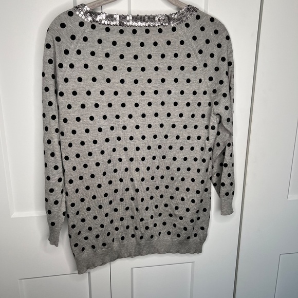 Weekend Max Mara Polka Dot Sequin Collar Sweater Women’s Size Medium - Picture 5 of 5
